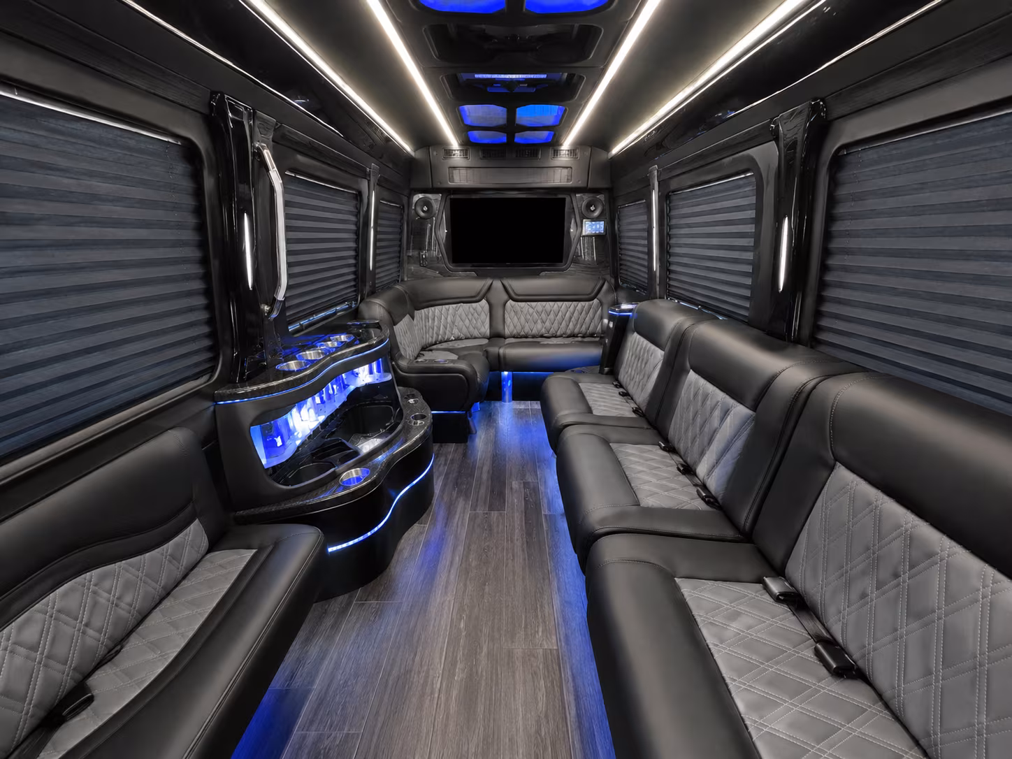 somerville 30 passenger party bus inside